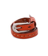 A Ruby leather belt with a metal buckle by Bed Stu.