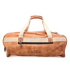 A Ruslan leather duffel bag by Bed Stu with two handles.
