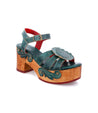 A women's Sabine sandal from Bed Stu with a wooden platform.