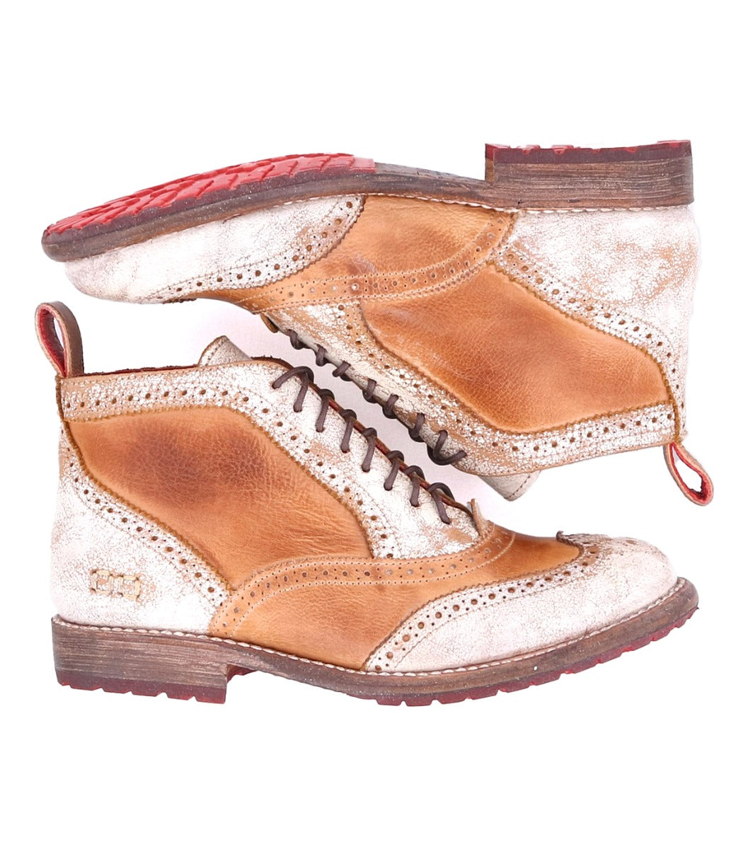 A pair of women's Bed Stu Sally wingtip lace up boot.