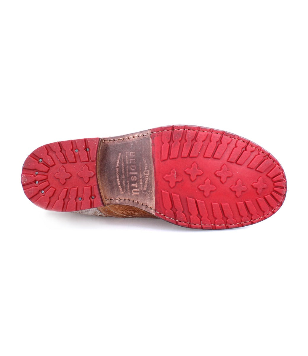 Sole of women's Bed Stu Sally wingtip lace up boot.