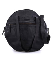 A black leather Saray bag with a shoulder strap by Bed Stu.