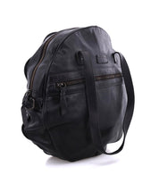 A black leather Saray bag with a zipper on the side from Bed Stu.