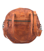A brown Bed Stu Saray leather bag with a shoulder strap.