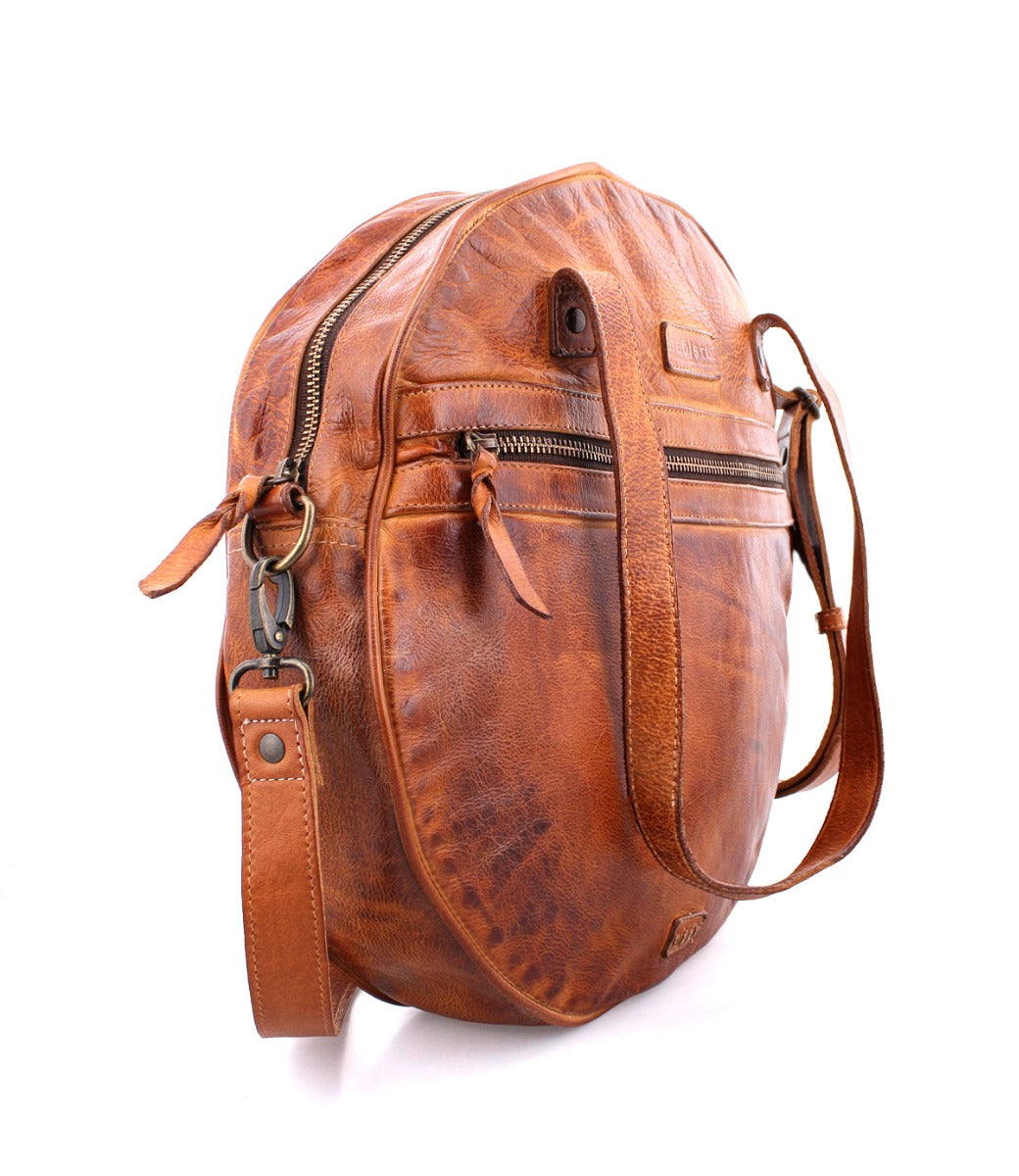 A Saray bag by Bed Stu, made of brown leather and featuring a shoulder strap.