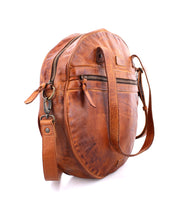A Saray bag by Bed Stu, made of brown leather and featuring a shoulder strap.
