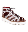 A women's white and red Shirin II sandal with laces from Bed Stu.