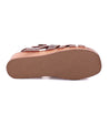 A pair of Bed Stu Shirley women's brown sandals on a white background.