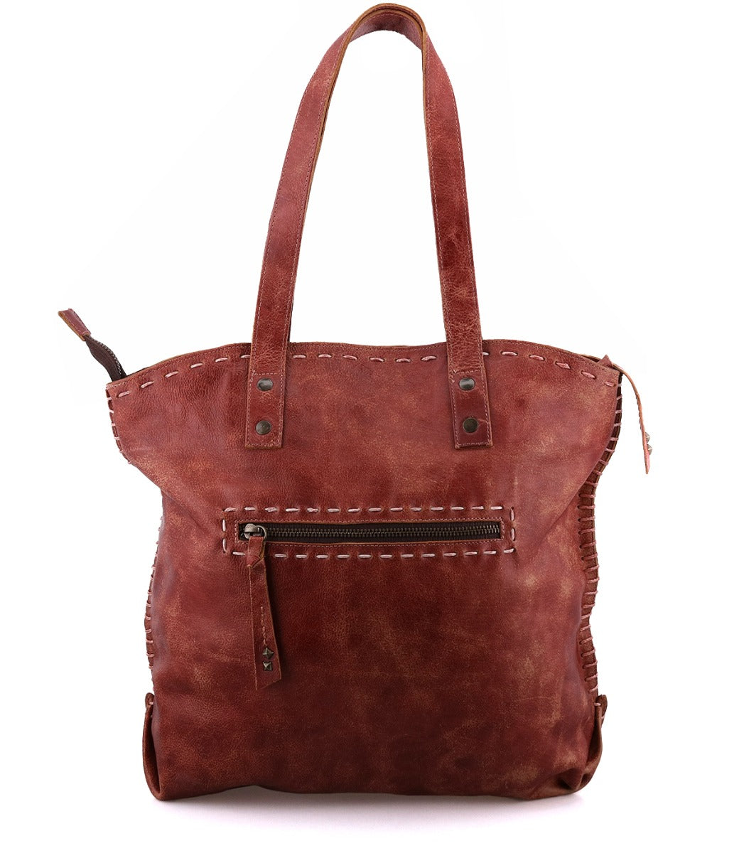A leather Skye II tote bag by Bed Stu with zippers.