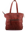 A leather Skye II tote bag by Bed Stu with zippers.