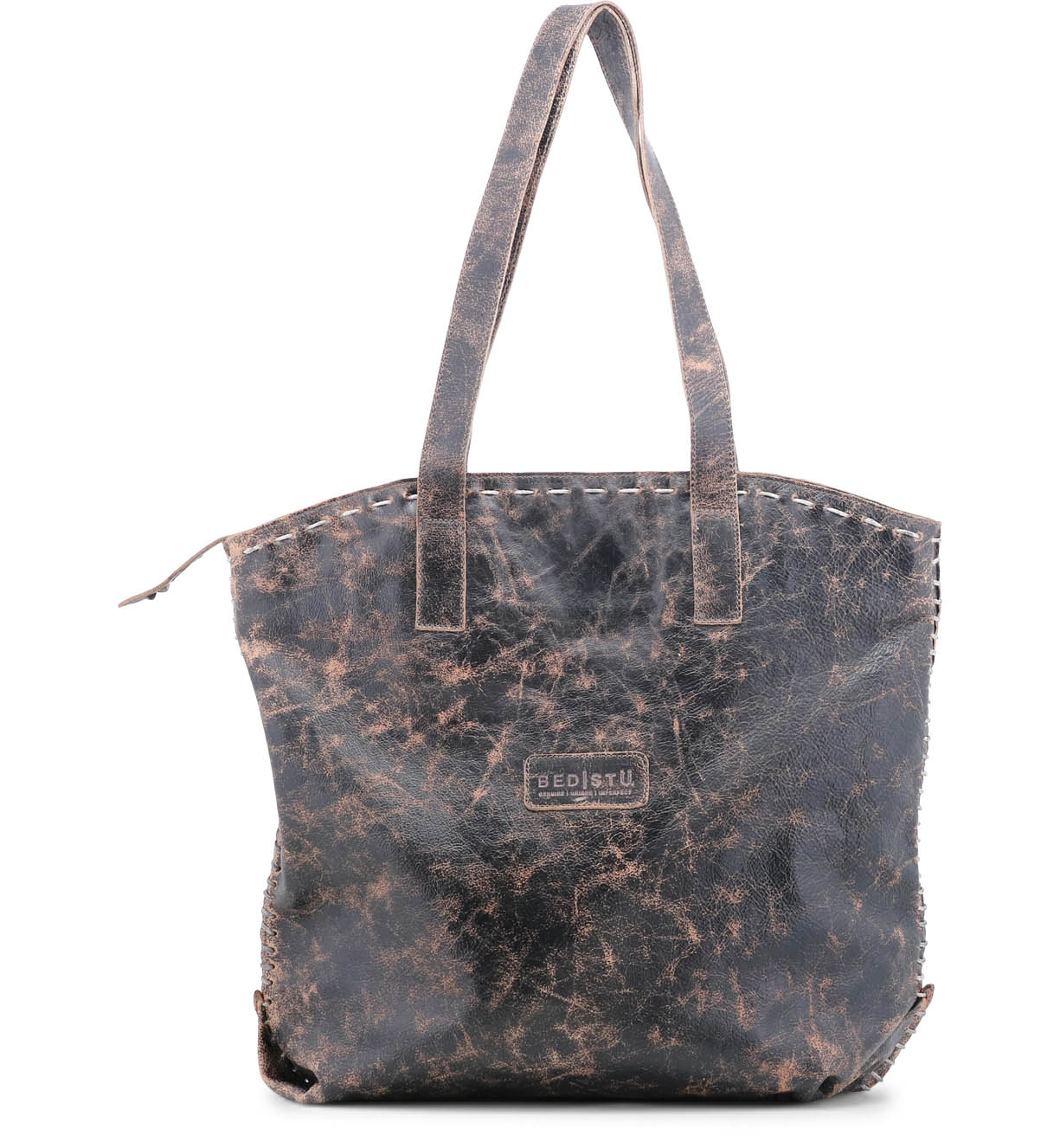 The Bed Stu Skye II black leather tote bag.