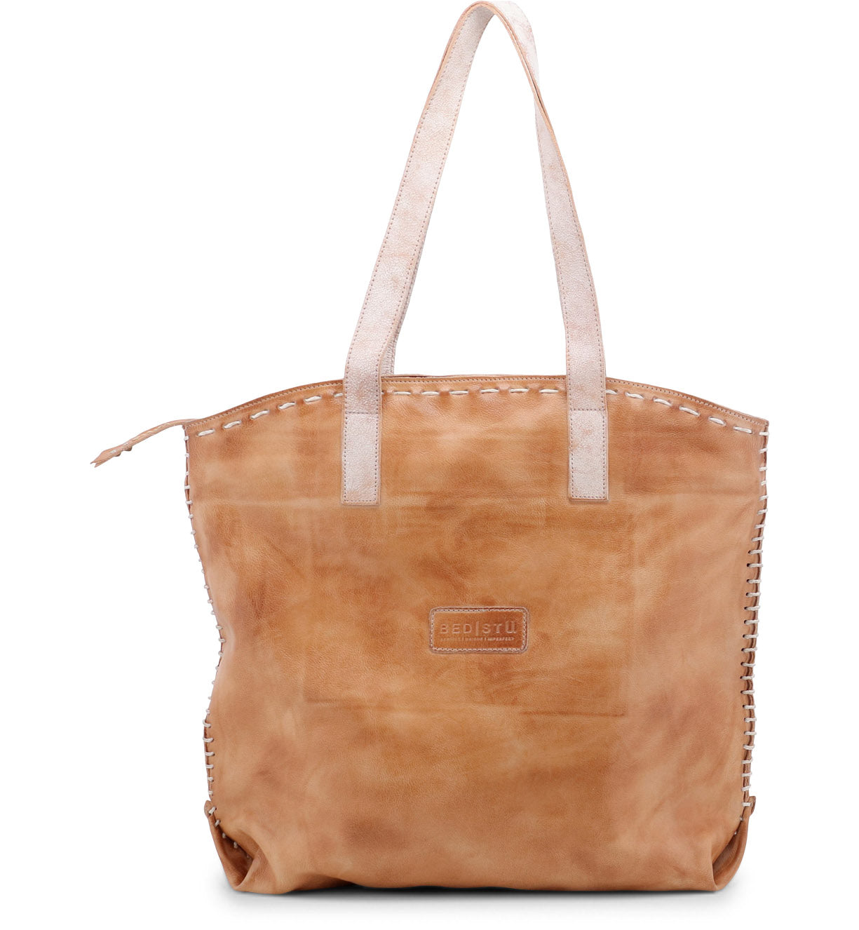 The Skye II tan leather tote bag by Bed Stu.