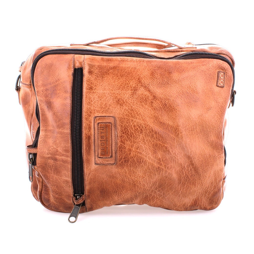 An image of a Socrates by Bed Stu brown leather messenger bag.