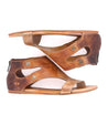 A pair of Bed Stu Soto women's sandals in pure tan leather.