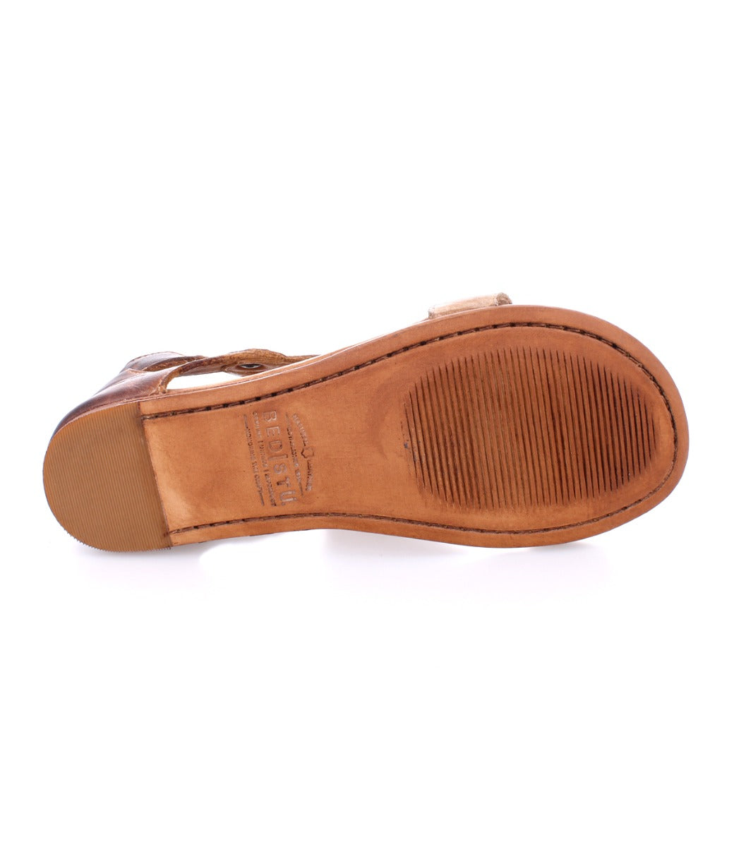 Sole of Bed Stu Soto women's sandal in tan.