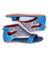 A pair of Soto blue and grey sandals by Bed Stu.