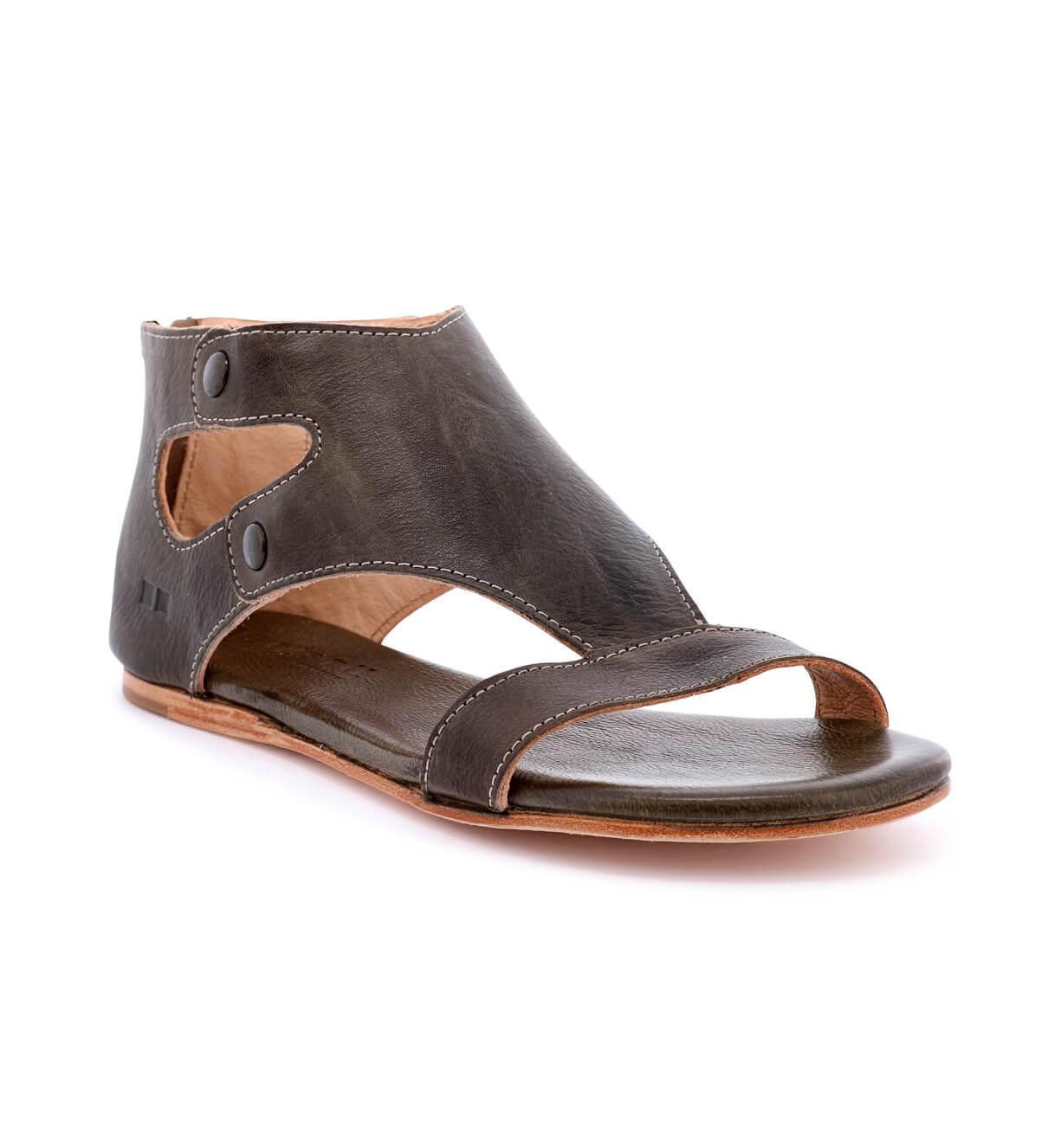 A women's brown leather sandal with two straps, the Soto by Bed Stu.