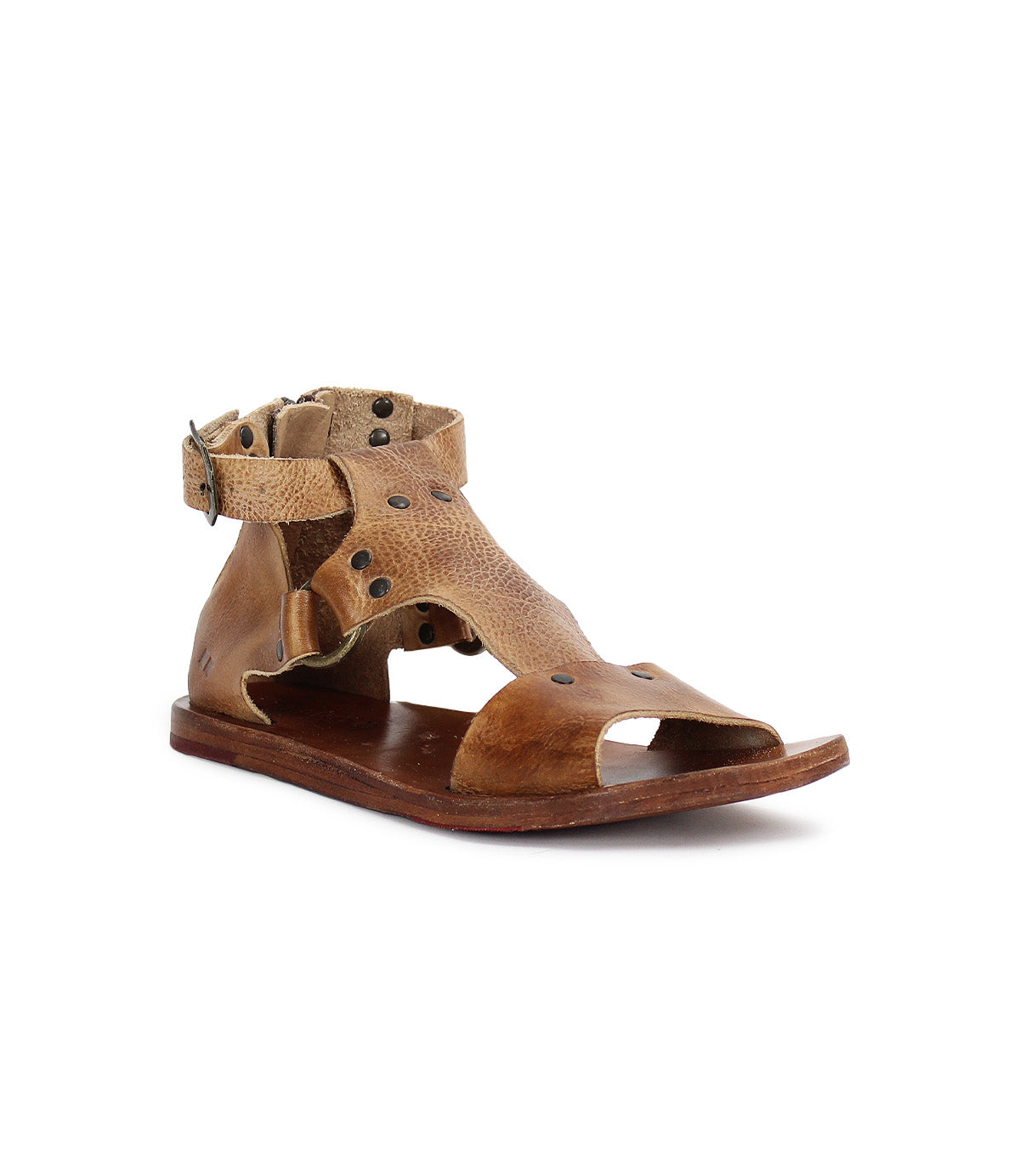 A pair of Voleta women's sandals in tan leather by Bed Stu.
