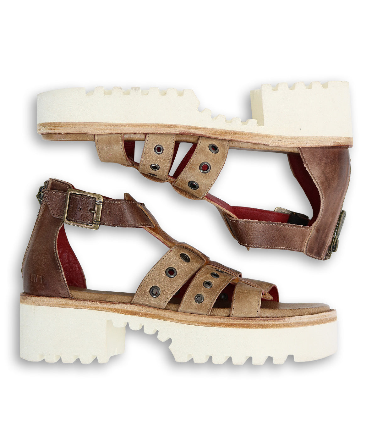 A pair of Bed Stu Pacifica women's sandals with straps and buckles.