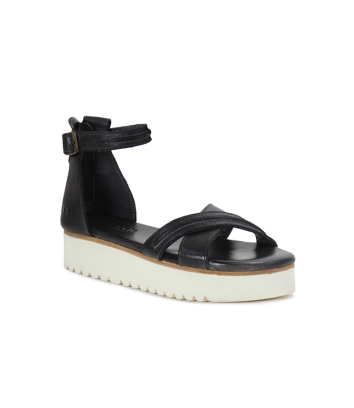 A women's Carroll platform sandal by Bed Stu with a white sole.