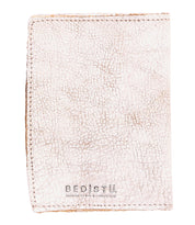 A white leather Stardust wallet with the word 'lifestyle' on it, by Bed Stu.