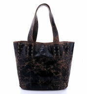 A black leather Stevie tote bag with rivets by Bed Stu.
