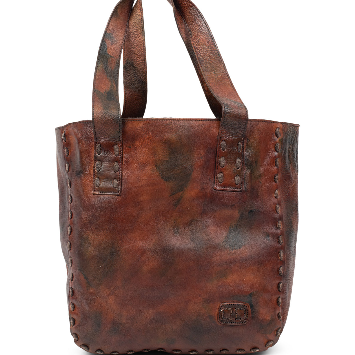 A brown leather Bed Stu Stevie tote bag.