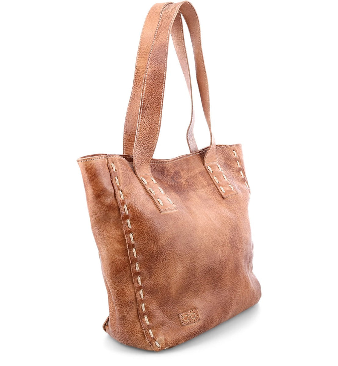 A Stevie tote bag by Bed Stu, made of brown leather with rivets.