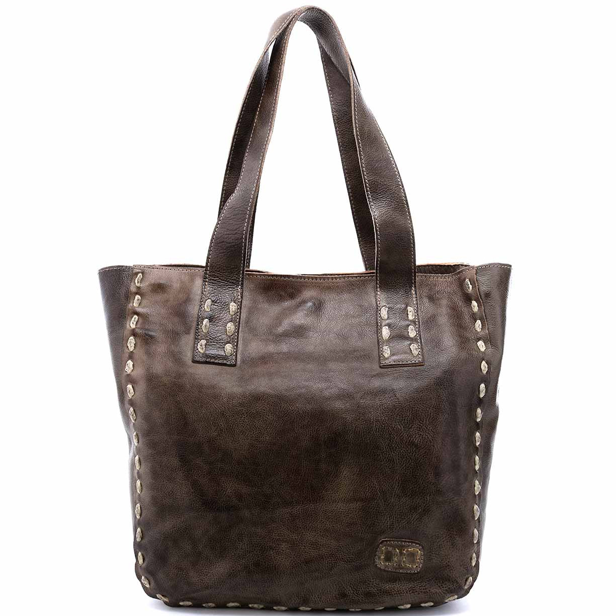 A brown leather Bed Stu Stevie tote bag.