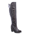 A women's black leather knee high boot, the Sumaya by Bed Stu.