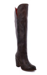 A women's brown leather knee high boot called the Sumaya by Bed Stu.