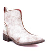 A women's white ankle boot with a red zipper called Tabitha by Bed Stu.