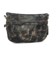 A Tahiti crossbody bag by Bed Stu, made of black leather with a zipper.