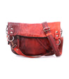 A red leather Tahiti crossbody bag with a strap from Bed Stu.