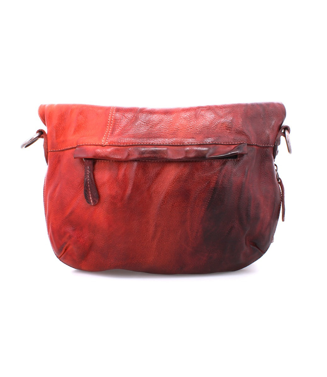 A red leather Tahiti bag with a zipper by Bed Stu.