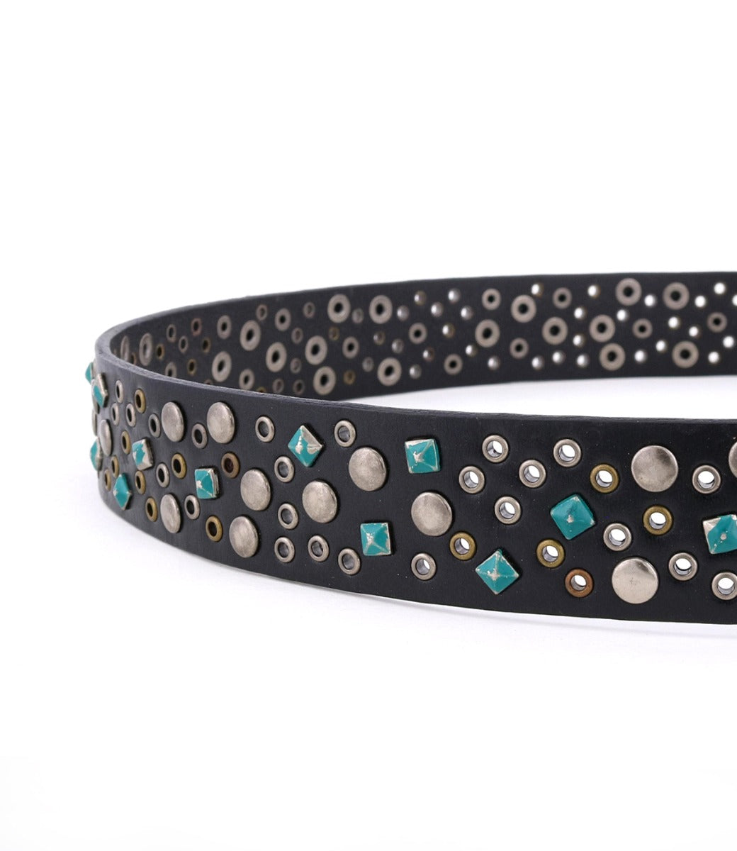 A Tammin II belt with turquoise studded stones by Bed Stu.