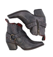 A pair of black Tania cowboy boots with buckles and straps from Bed Stu.