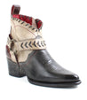A women's black and tan cowboy boot with a buckle called Tania by Bed Stu.