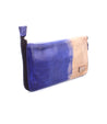 A blue and tan leather Templeton II wallet with a zipper, perfect for Bed Stu enthusiasts.