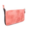 A Templeton II pink leather clutch with a zipper by Bed Stu.