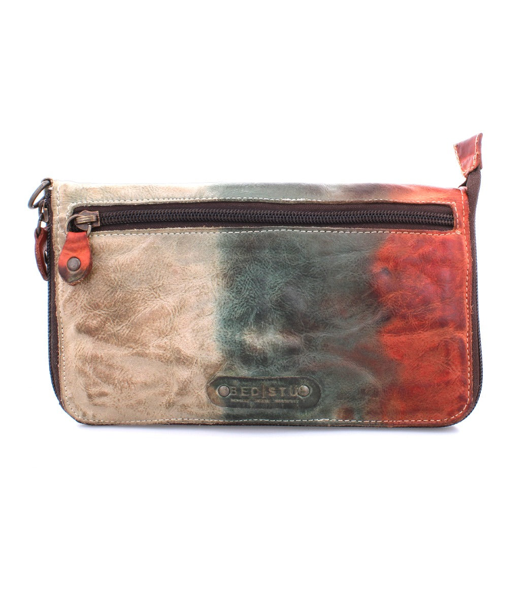 Bed Stu Templeton II colorful leather multi-functional pure leather clutch with zippered compartment.
