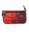 Bed Stu Templeton II red leather multi-functional pure leather clutch with zipper.