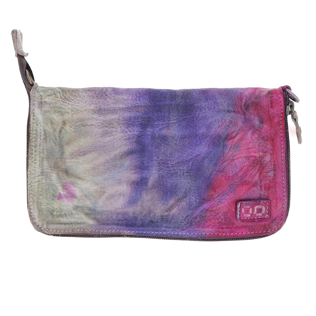 Bed Stu Templeton II pink and purple leather multi-functional pure leather clutch.