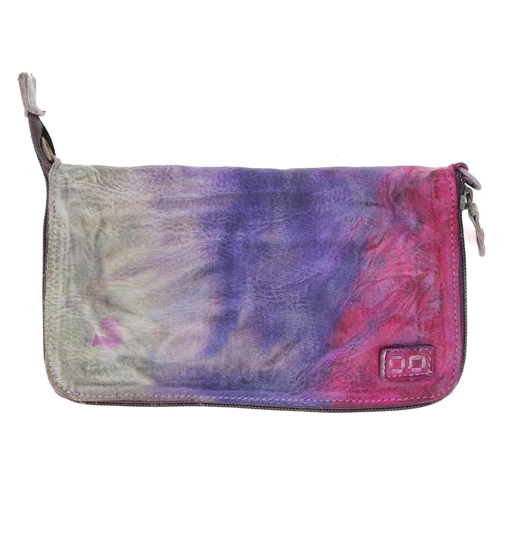 Bed Stu Templeton II pink and purple leather multi-functional pure leather clutch.