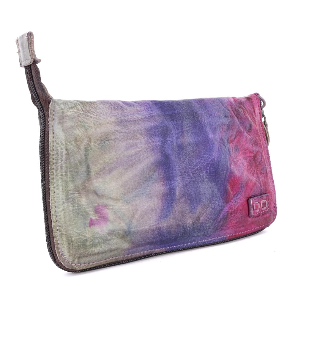 Bed Stu Templeton II pink and purple leather multi-functional leather clutch.