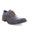 A men's brown lace up Bed Stu Thorn oxford shoe.
