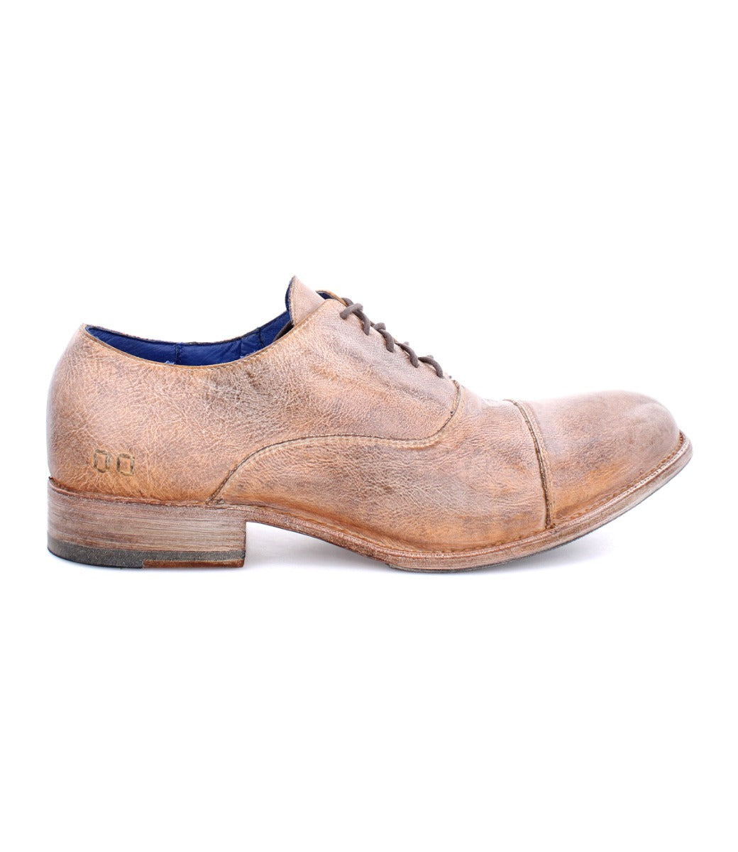 A men's brown Bed Stu Thorn oxford shoe on a white background.