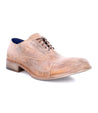 A men's Thorn tan leather oxford shoe by Bed Stu on a white background.