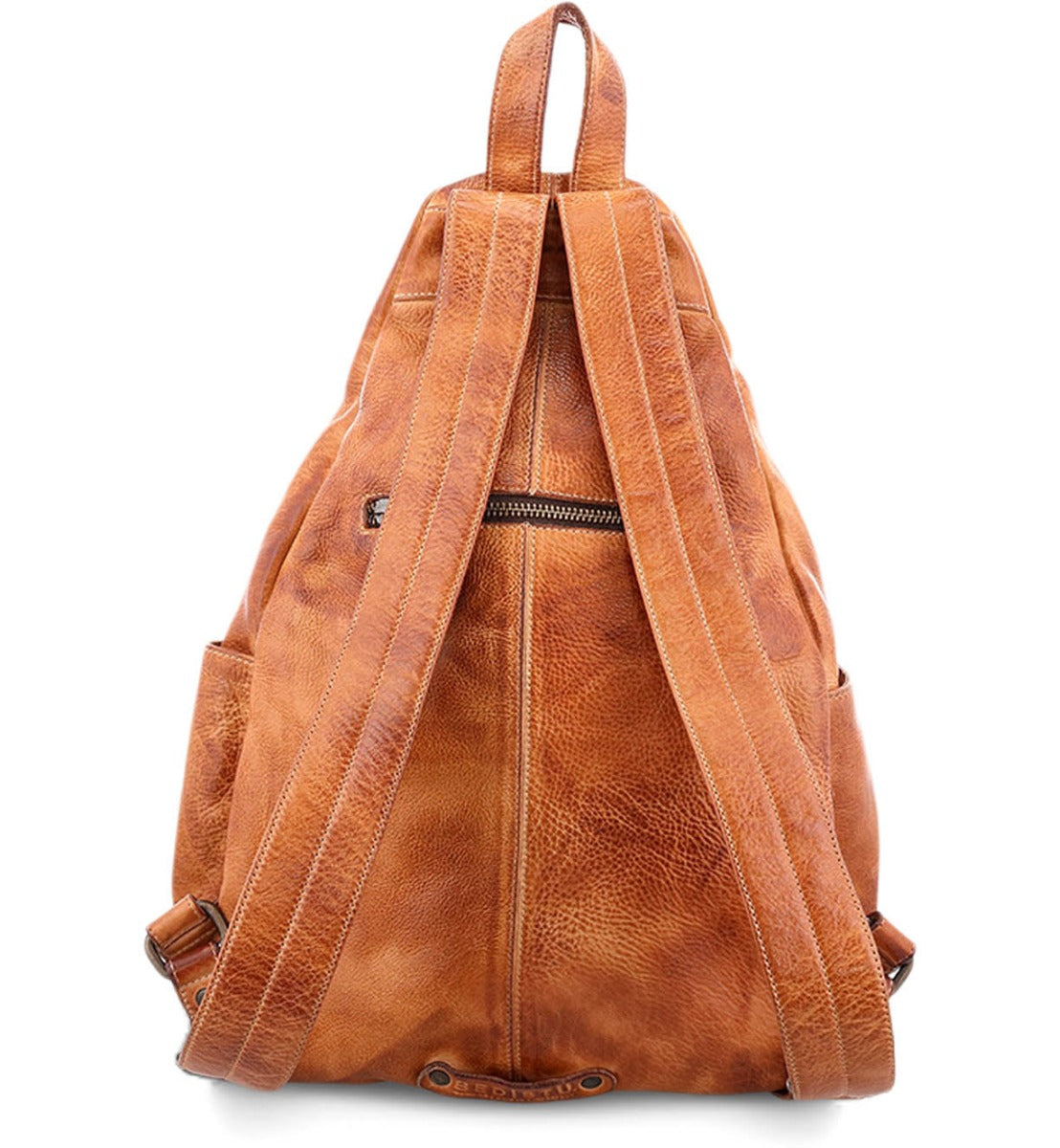 A Tommie leather backpack by Bed Stu on a white background.