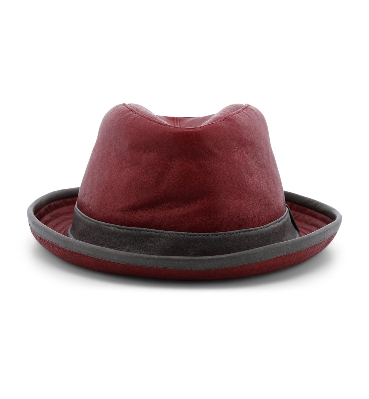 A Turino leather fedora by Bed Stu on a white background.